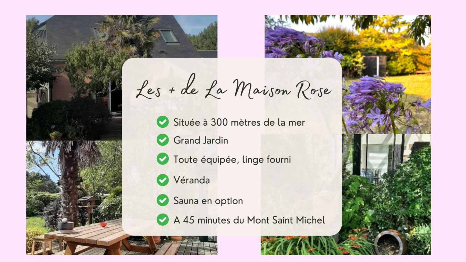 La Maison Rose - Avec Grand Jardin Clos A 300M De La Mer Hauteville-sur-Mer Exteriér fotografie
